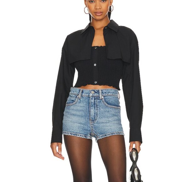 NWOT ALEXANDER WANG Smocked Cami Overshirt Twinset